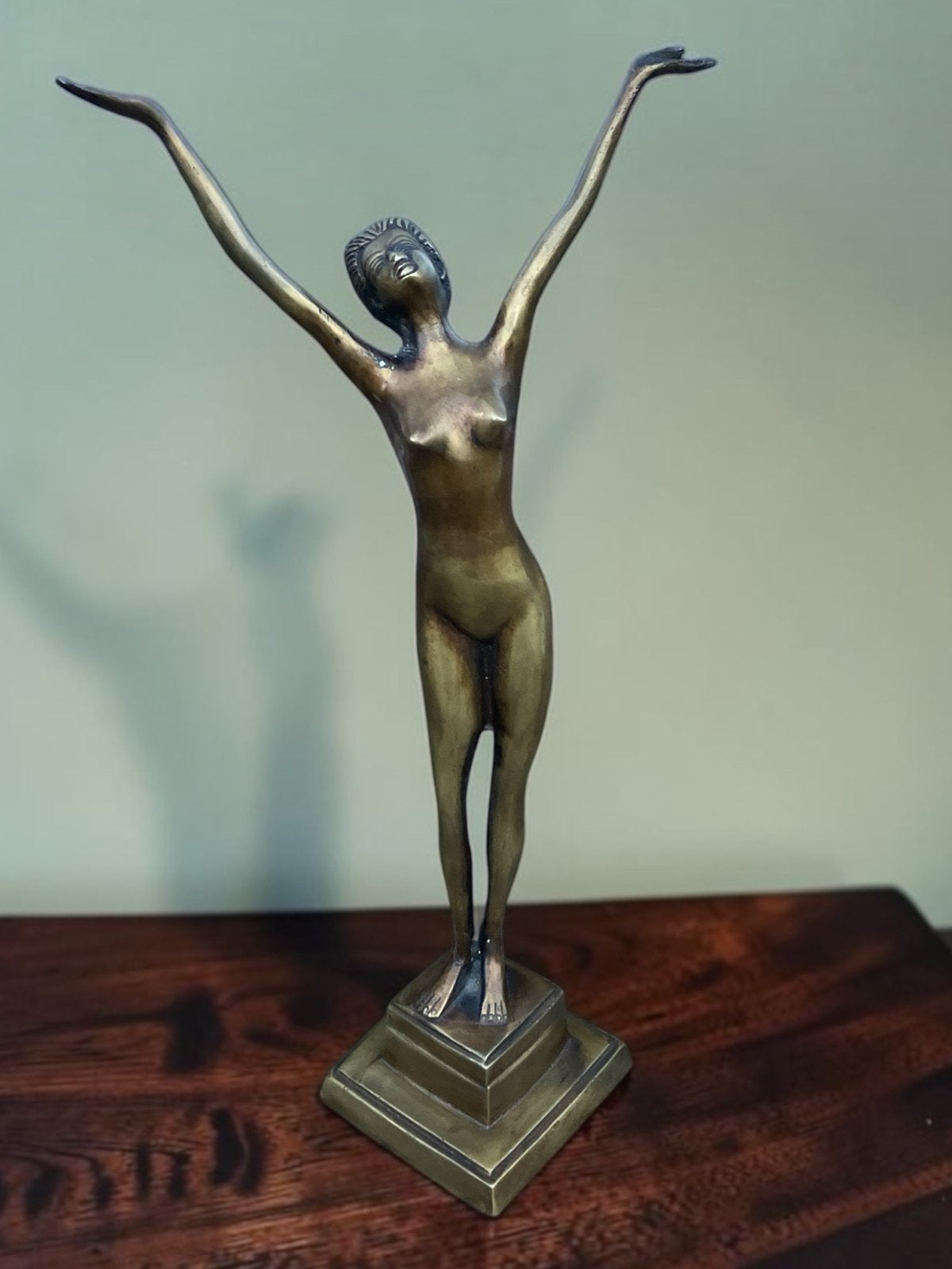 Vintage Bronzen Danseres Sculptuur - 41 cm hoog, Ophalen of Verzenden