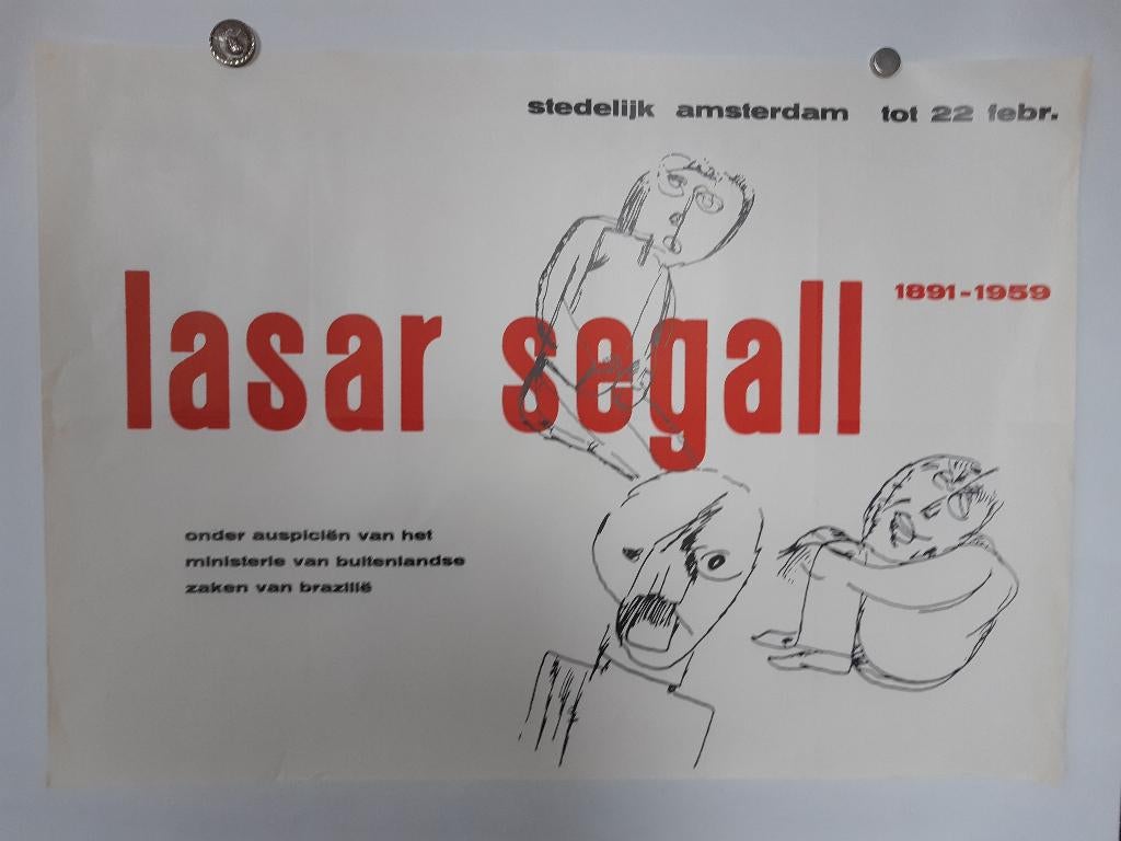 Originele poster Stedelijk Museum Amsterdam Lasar Segall, Gebruikt, Verzenden, Rechthoekig Liggend, A1 t/m A3