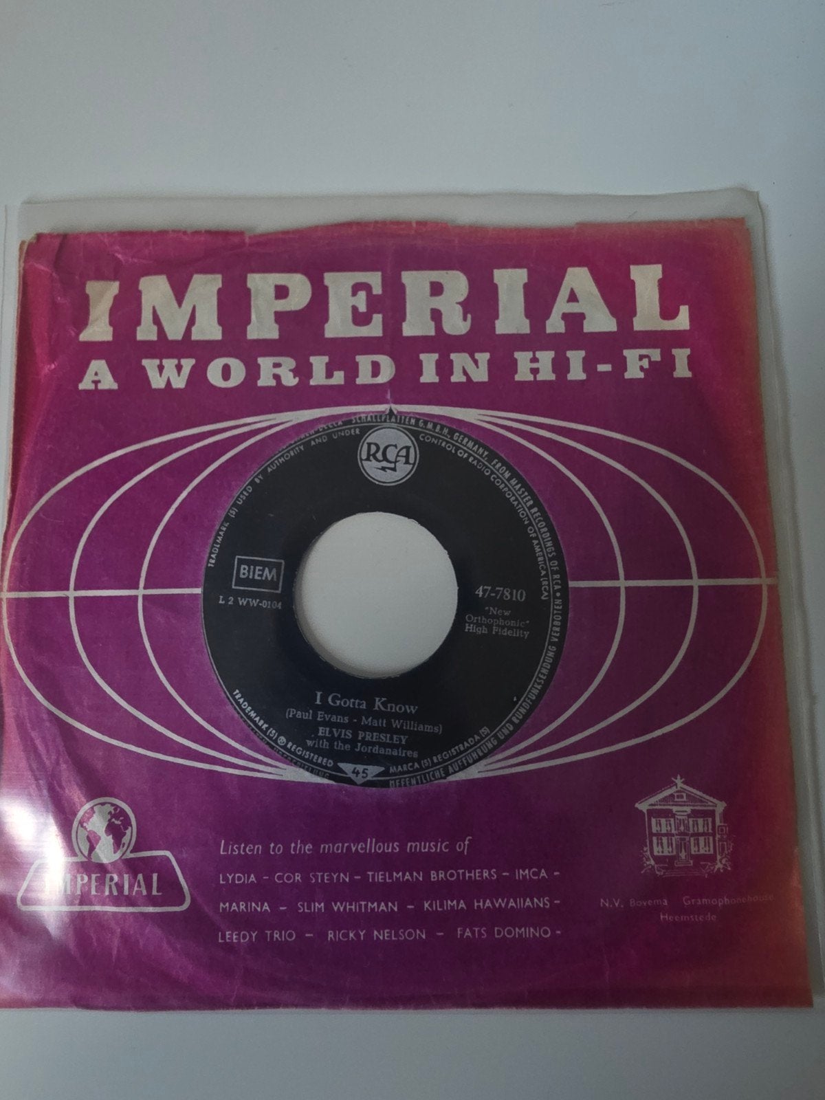 Elvis Presley - I Gotta Know (Vinyl Single), Cd's en Dvd's, Vinyl Singles, Gebruikt, Originele persing, 7 inch, Ophalen of Verzenden