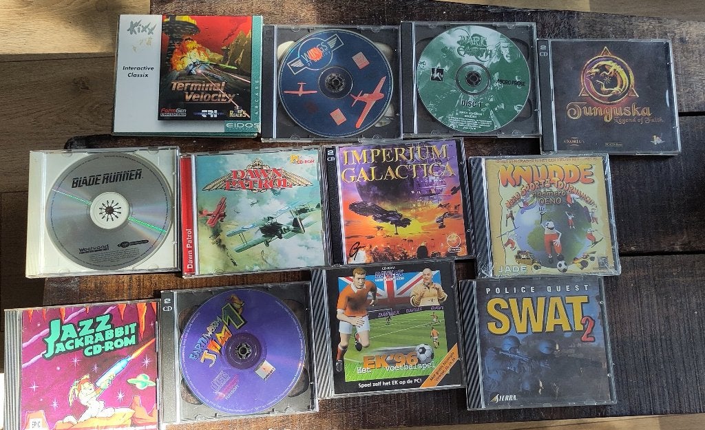 12 oude games op cd-rom uit jaren '90 - retro vintage, Spelcomputers en Games, Gebruikt, 1 speler, Eén computer, Ophalen of Verzenden