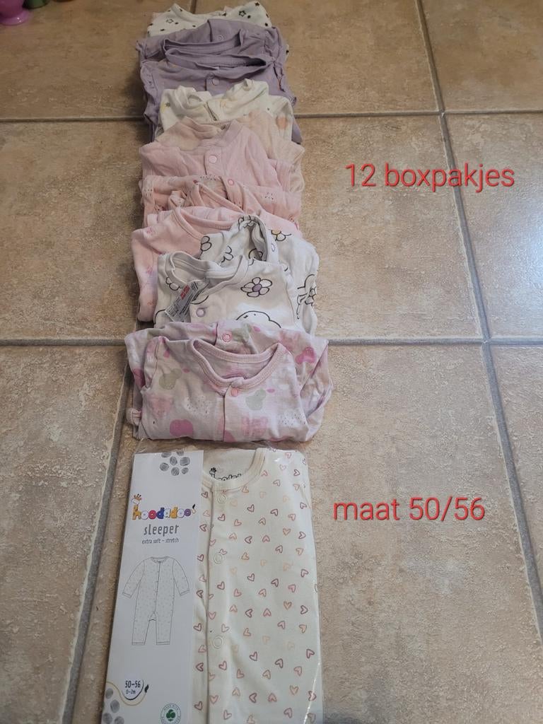 12 boxpakjes maat 50/56, Ophalen of Verzenden
