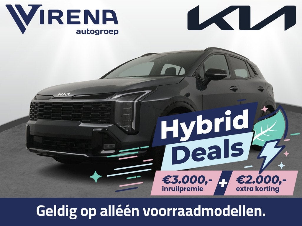 Kia Sportage 1.6 T-GDi Hybrid GT-Line €5.000,- voordeel -, Auto's, Kia, Zwart, 4 cilinders, 1560 kg, SUV of Terreinwagen