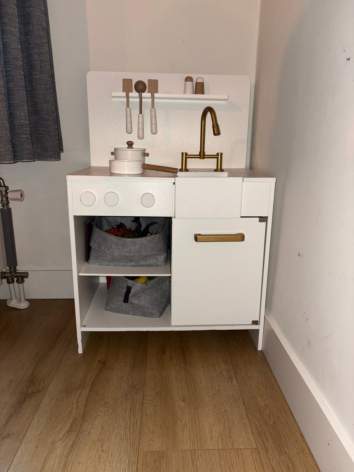 Houten speelkeuken met accessoires, Kinderen en Baby's, Ophalen, Gebruikt, Hout, Speelkeuken