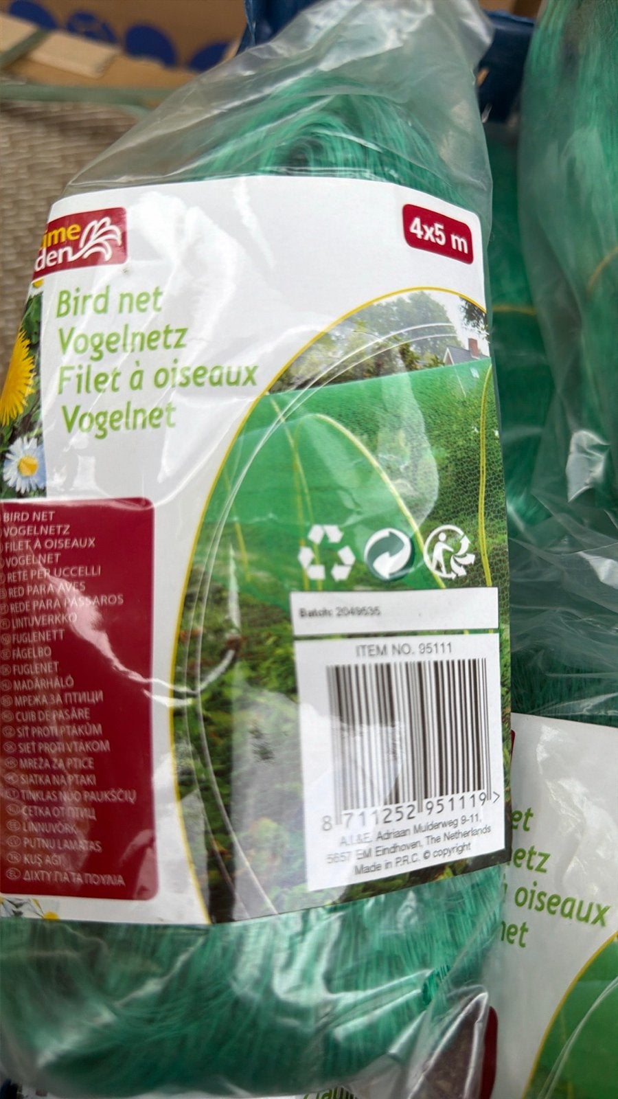 Partij Vogelnet 4x5m - Bescherm uw tuin en gewassen, Ophalen of Verzenden, Nieuw