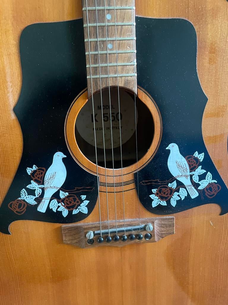 Akoestische gitaar Kay K 550 met standaard, Muziek en Instrumenten, Snaarinstrumenten | Gitaren | Akoestisch, Ophalen, Gebruikt