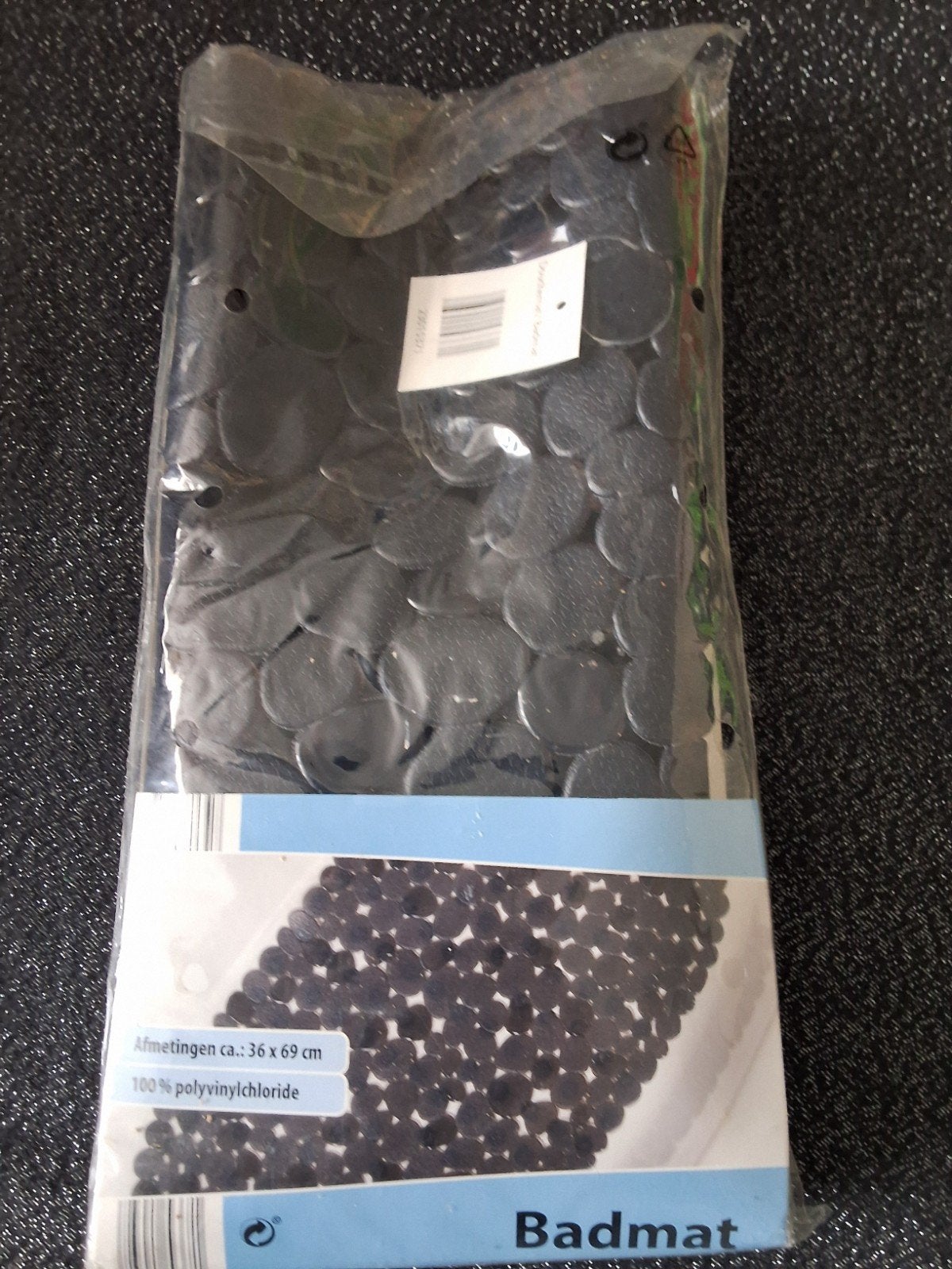 Nieuwe zwarte badmat van 36x69 cm, Ophalen of Verzenden, Nieuw, Zwart, Badmat