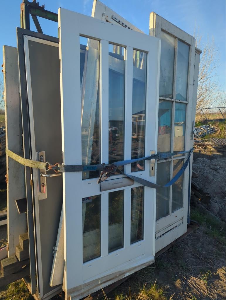 Voordeur met glaspanelen - Gebruikt, Ophalen, Gebruikt, Buitendeur, 200 tot 215 cm