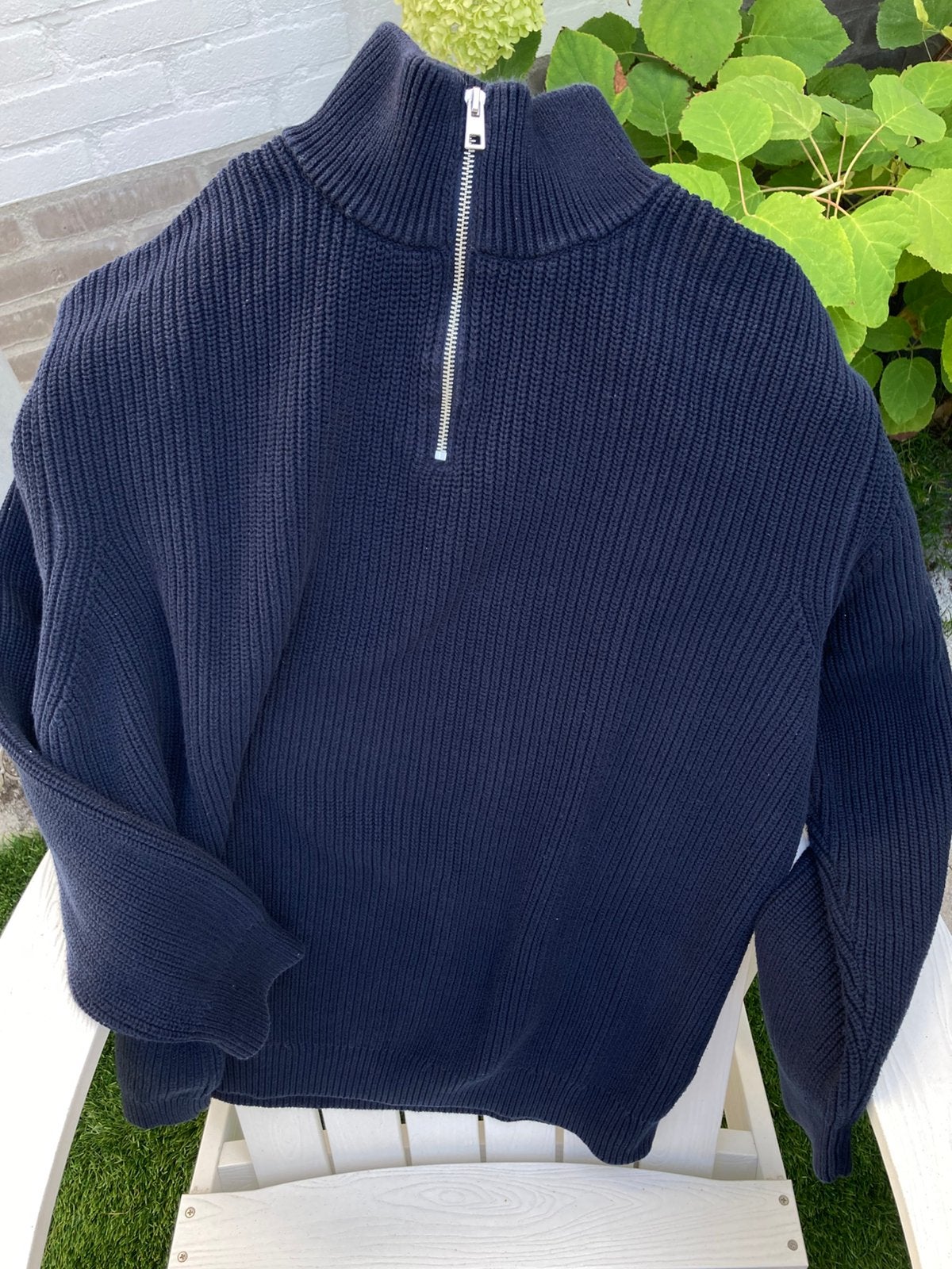Zara heren trui met zip schipperstrui donkerblauw mt XL, Ophalen of Verzenden, Gedragen, Maat 56/58 (XL), Blauw