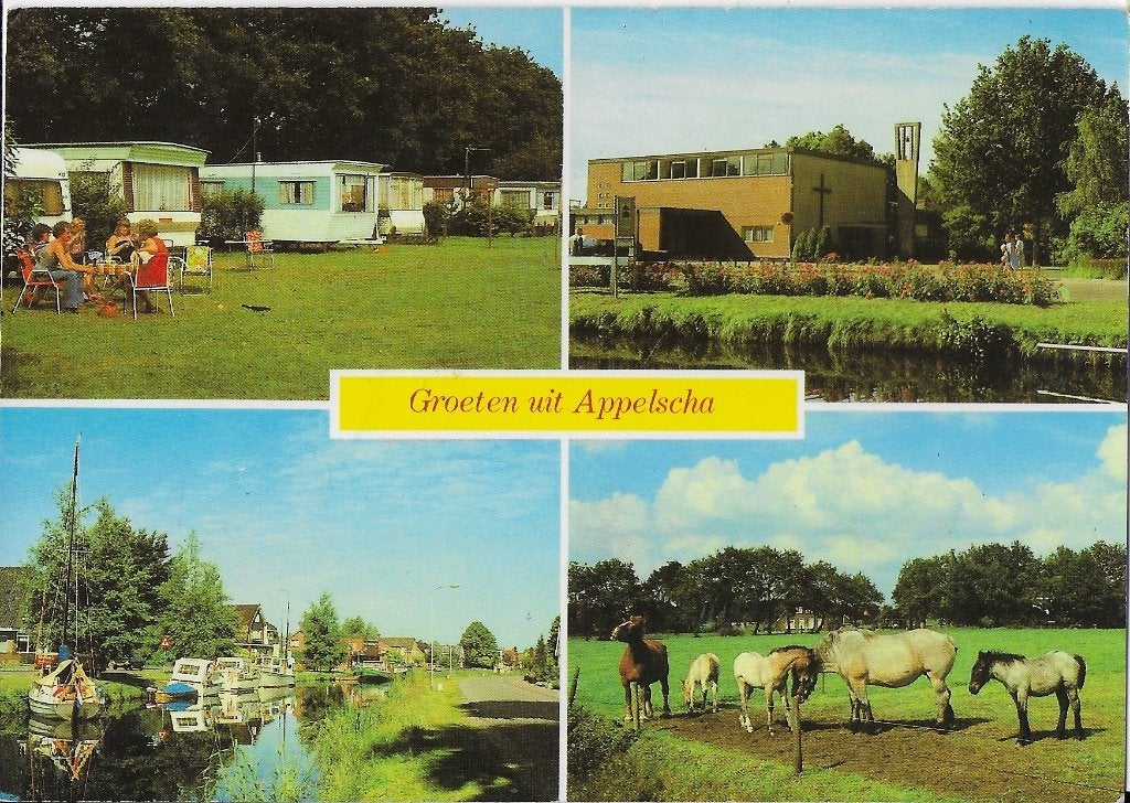 A2 gelopen ansichtkaart groeten uit appelscha, Ophalen of Verzenden, 1980 tot heden, Gelopen