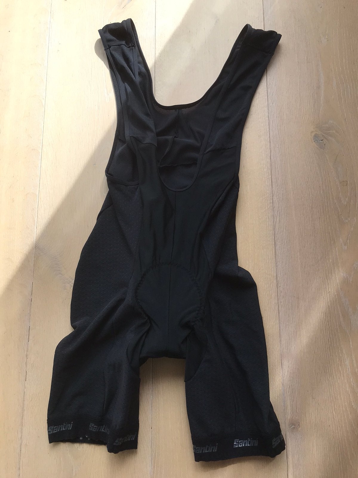 Santini Fietsbroek met Zeem - Zwart, Sport en Fitness, Wielrennen, Ophalen of Verzenden, Gebruikt, Helm