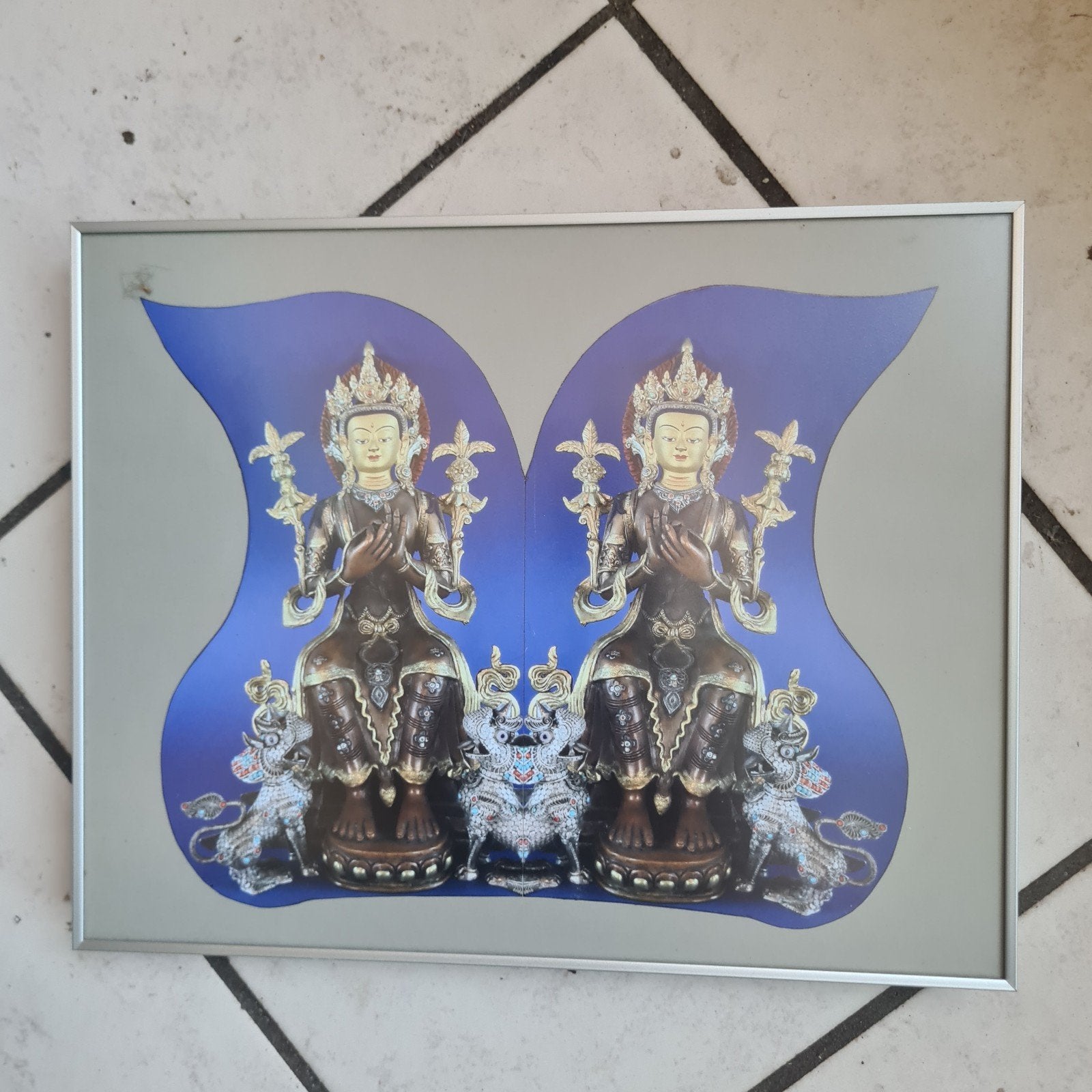 Ingelijste afbeelding van Tibetaanse godheden, Antiek en Kunst, Ophalen