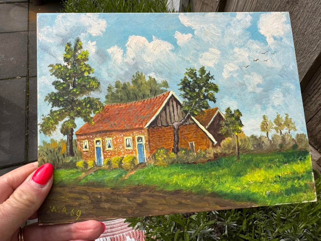 Schilderij kuipersdijk enschede - W.H. Aberson 1969, Antiek en Kunst, Kunst | Schilderijen | Klassiek, Ophalen of Verzenden