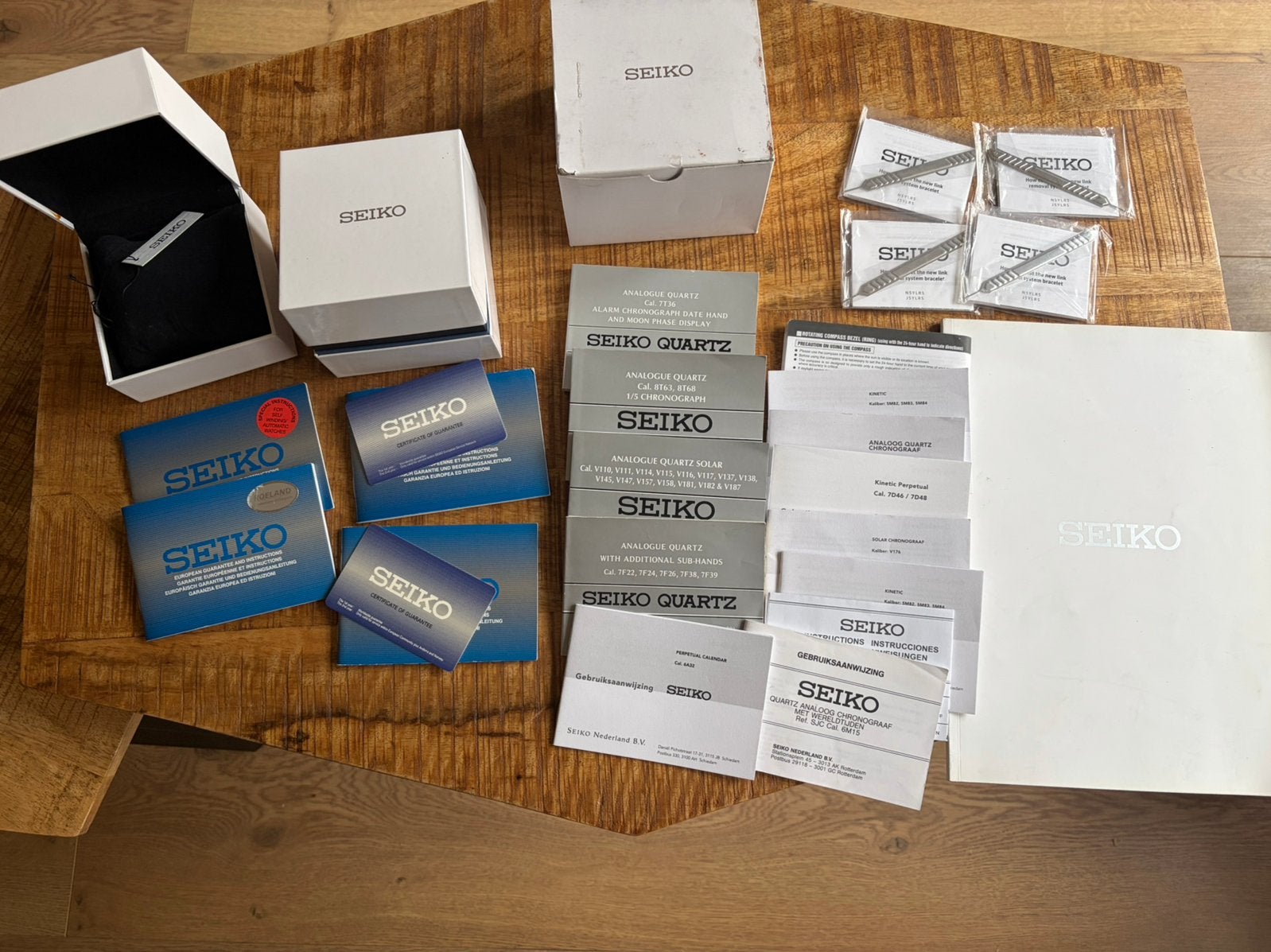 Seiko doosjes - garantie en instructie boekjes, Ophalen of Verzenden, Zo goed als nieuw