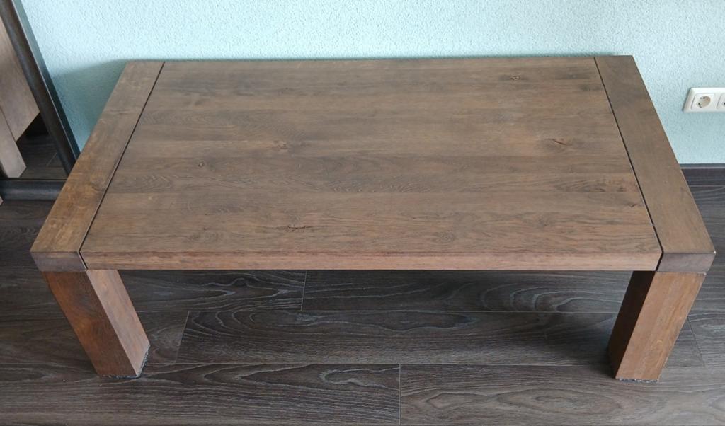 Massief Eiken Coffee Table, (Oaked), Ophalen, 100 tot 150 cm, Eikenhout, 50 tot 100 cm