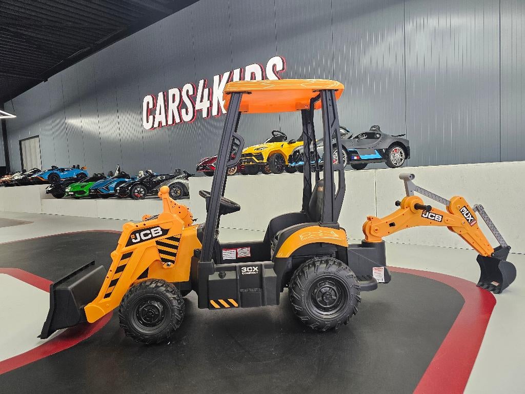 Kindertractor JCB - laad/graafcombinatie - met RC