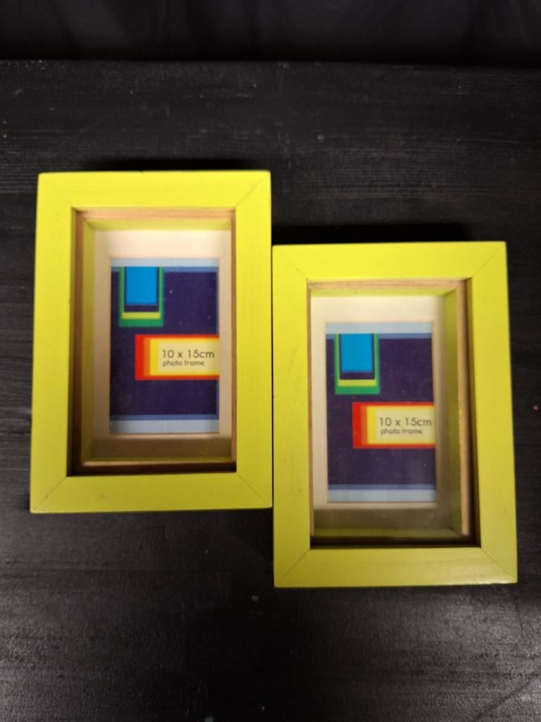 2x Fotolijsten 10x15 cm - Geel, Ophalen of Verzenden, Gebruikt