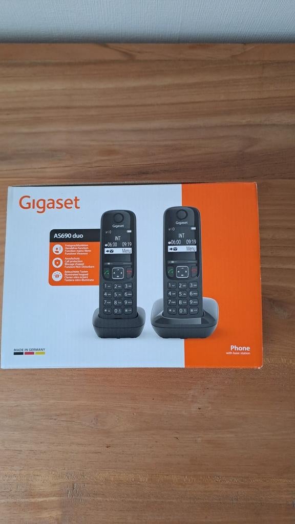Gigaset AS690 Duo DECT Telefoon, Ophalen of Verzenden, Zo goed als nieuw, 2 handsets