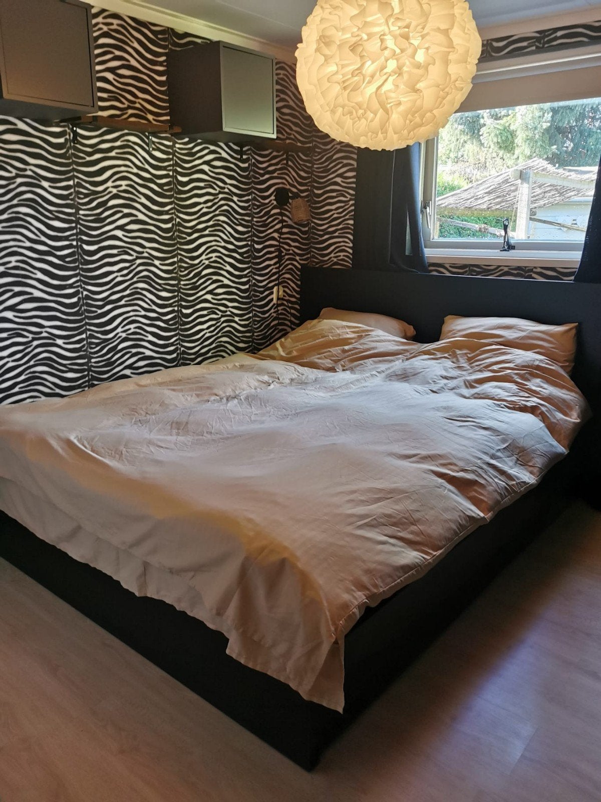 Ikea Brimnes bed, 160x200, Ophalen, Gebruikt, Zwart, Tweepersoons
