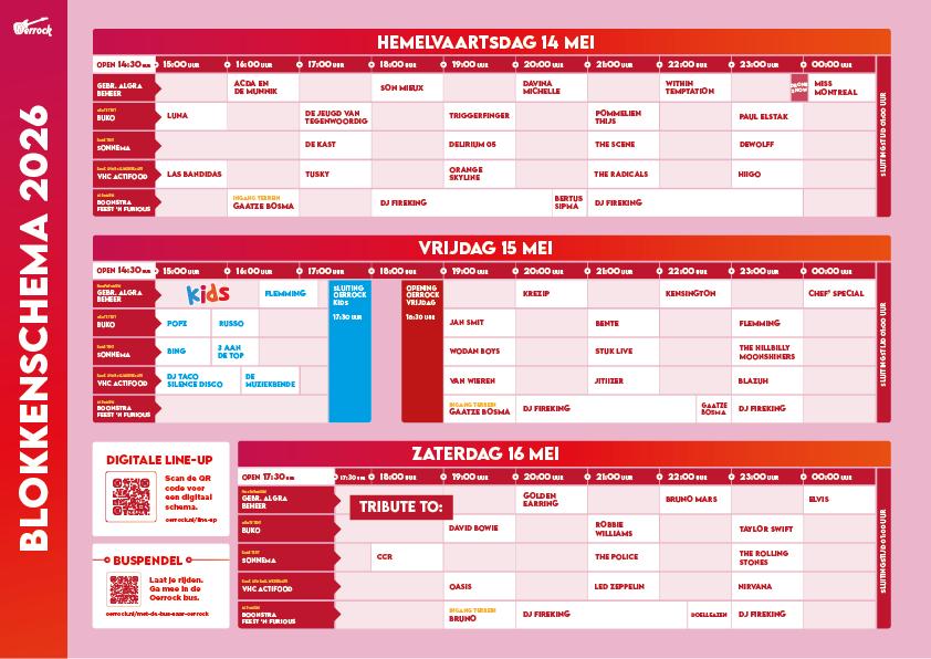 Pass Partout Ticket Oerrock!, Eén persoon, Meerdaags