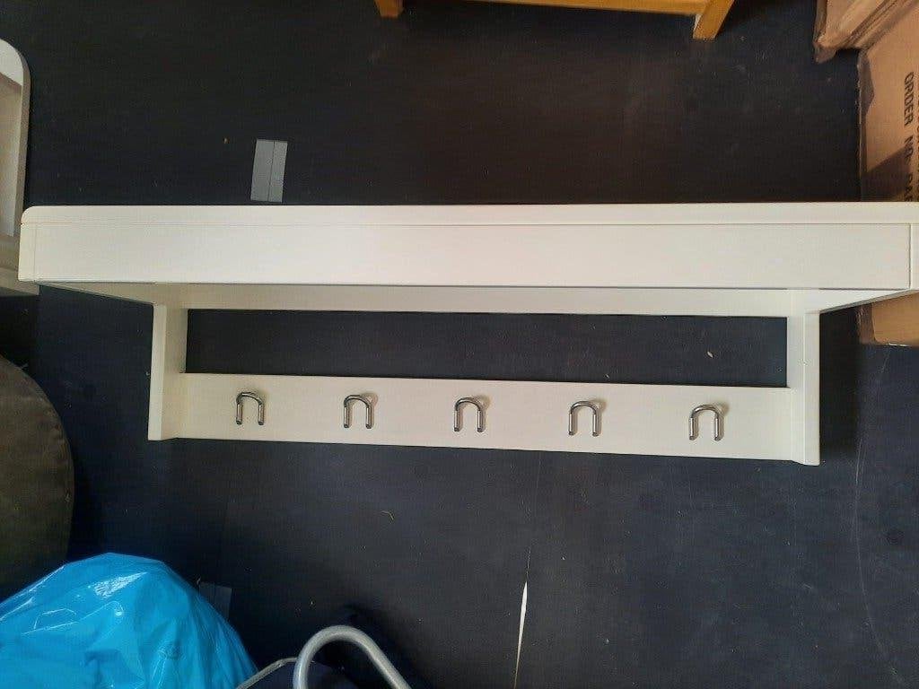 witte kapstok met 5 haken en 8 ogen voor kledinghangers, Zo goed als nieuw, Minder dan 100 cm, Hout, Ophalen