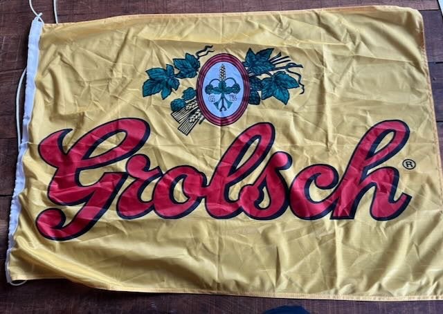 Grolsch  - - reclame vlag, Ophalen of Verzenden, Zo goed als nieuw, Reclamebord, Plaat of Schild, Grolsch