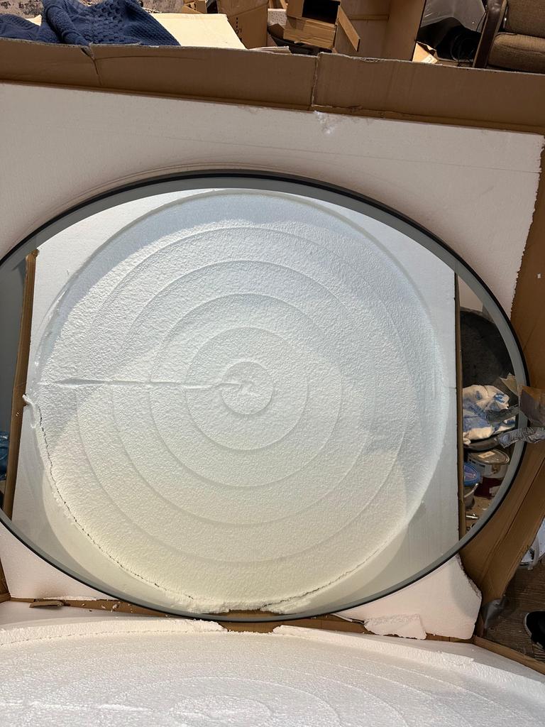 Zwarte Ronde Spiegel met LED Verlichting - 120 cm, Huis en Inrichting, Woonaccessoires | Spiegels, Ophalen, 100 tot 150 cm, Rond