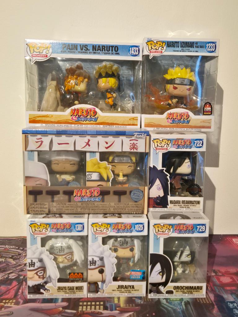 Funko Pop Naruto Bundel – Jiraiya / Nine Tails / Collect Box, Ophalen, Zo goed als nieuw