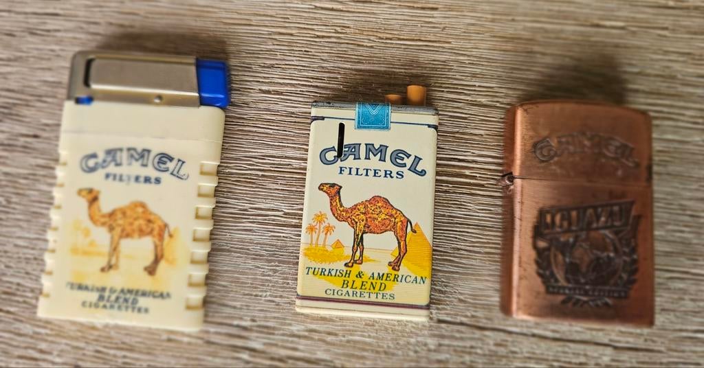 Aanstekers  3 x camel - Alles in 1 koop, Verzamelen, Ophalen of Verzenden