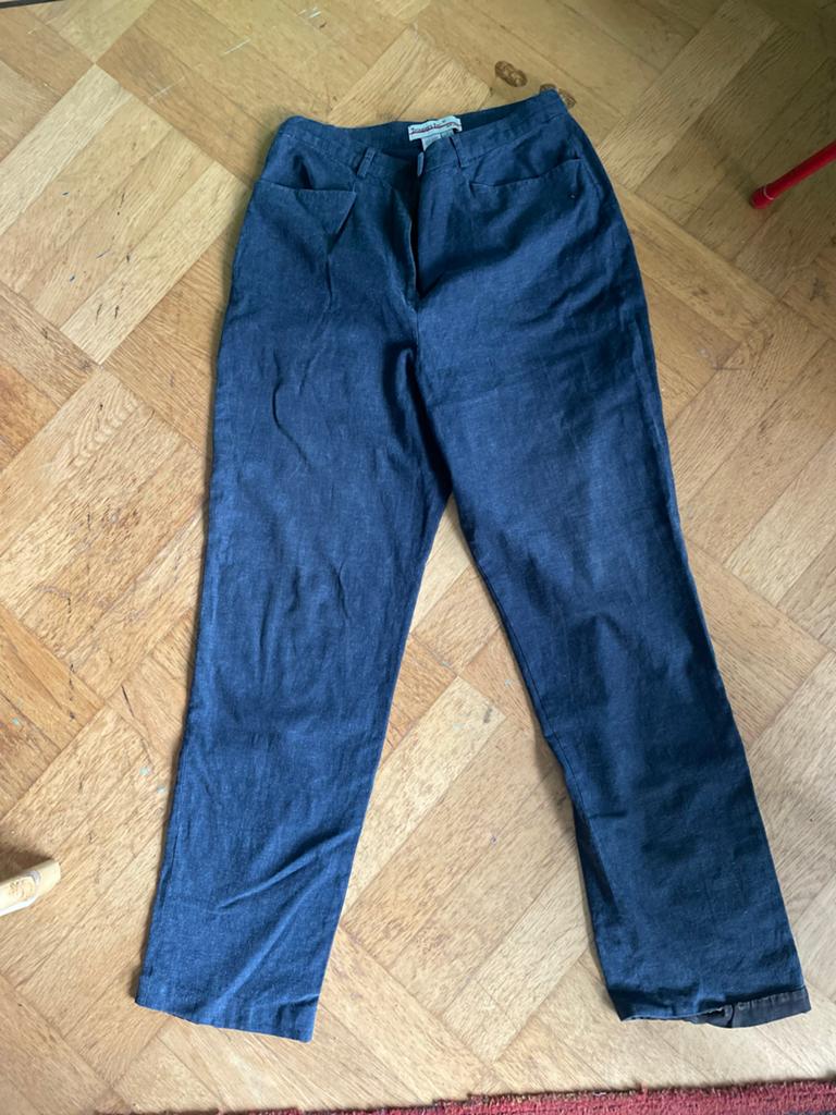 Trousers Etc. New York Linnen Broek Maat 12 (M), Maat 38/40 (M), Blauw, Ophalen of Verzenden, Zo goed als nieuw