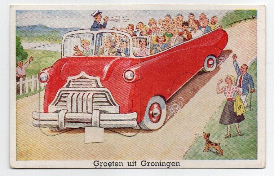 Leporello Groeten uit Groningen (open bus), Verzamelen, Ansichtkaarten | Nederland, Ophalen, 1940 tot 1960, Ongelopen, Groningen
