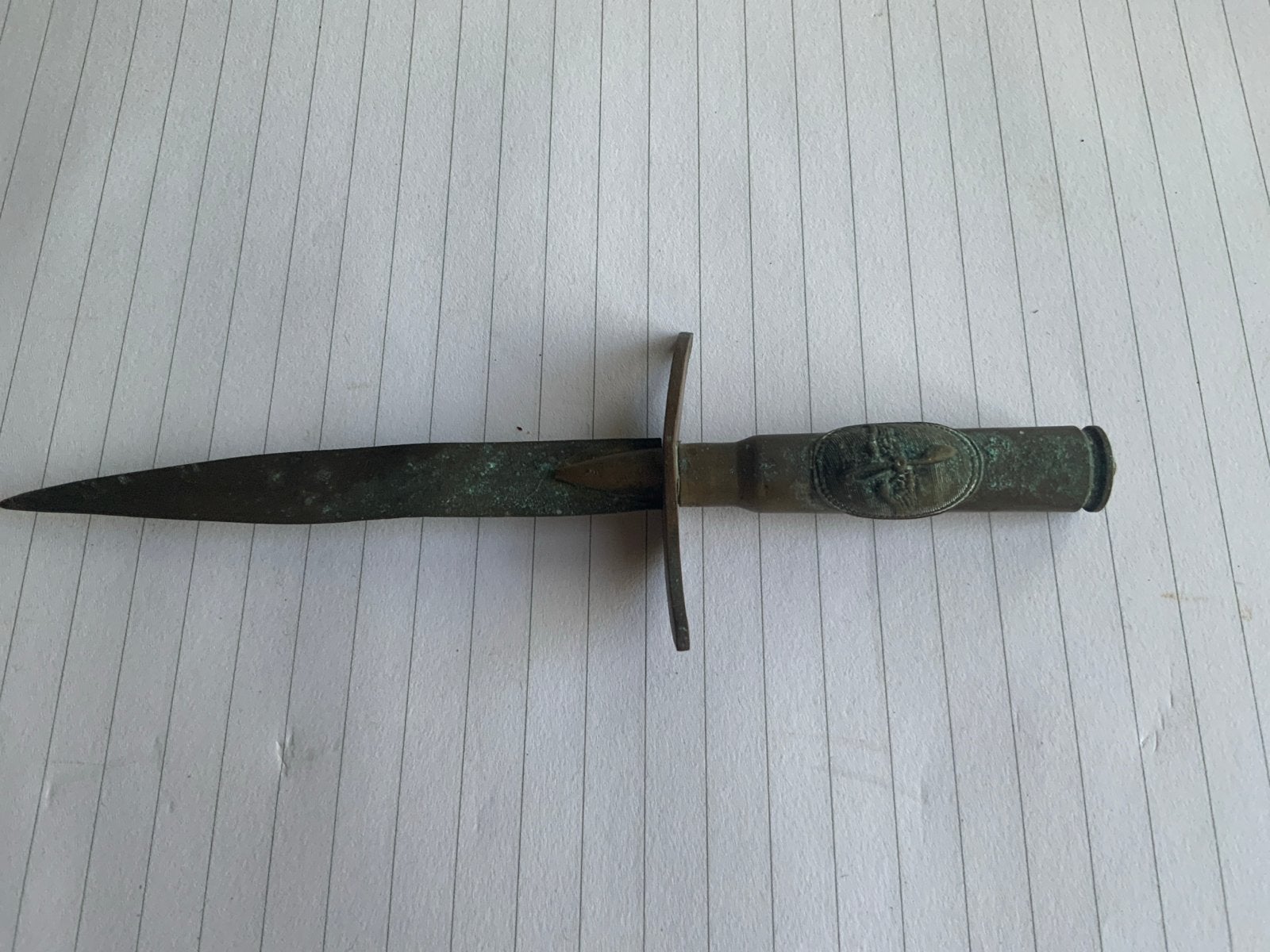 Trench art briefopener, Ophalen of Verzenden, Overige soorten, Overige gebieden, Mes of Dolk