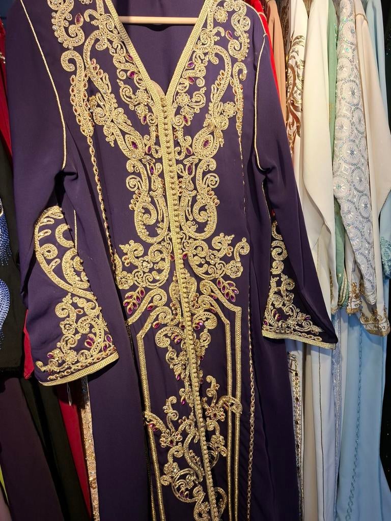 Marokkaanse takchita caftan jalabas, Kleding | Dames, Gelegenheidskleding, Maat 38/40 (M), Overige typen, Blauw, Ophalen of Verzenden