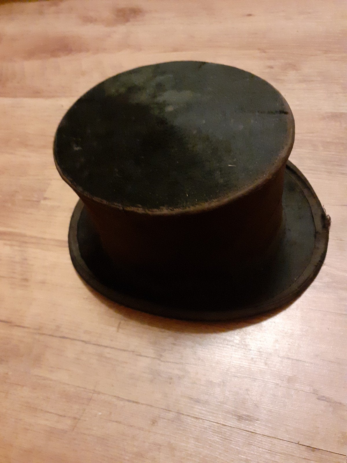 oude brocante zwarte hoge hoed maat 58 59, Antiek en Kunst, Ophalen of Verzenden