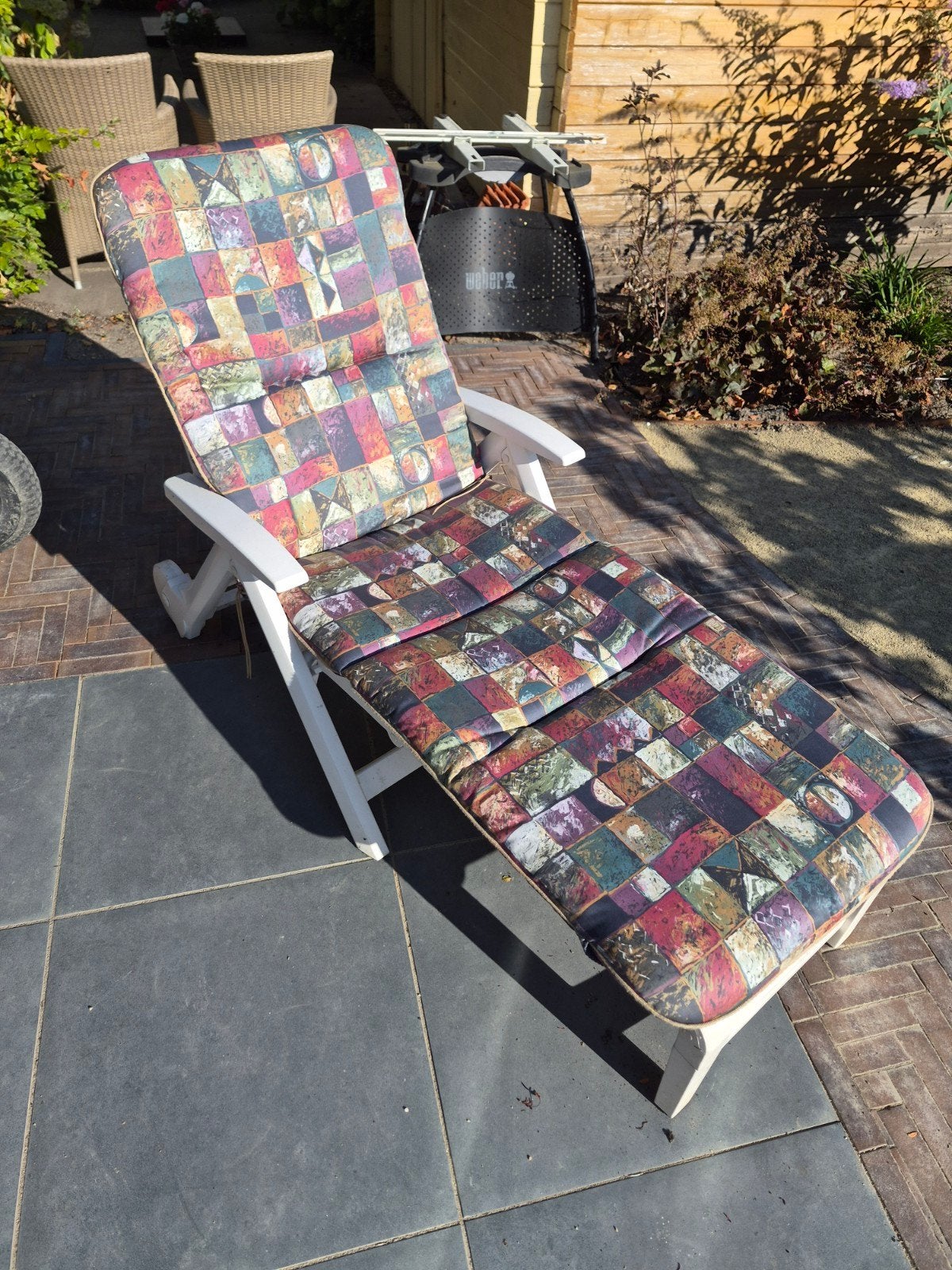 Hartman Sunlounger Ligbed met Kussen, Ophalen, Zo goed als nieuw, Kunststof, Verstelbaar