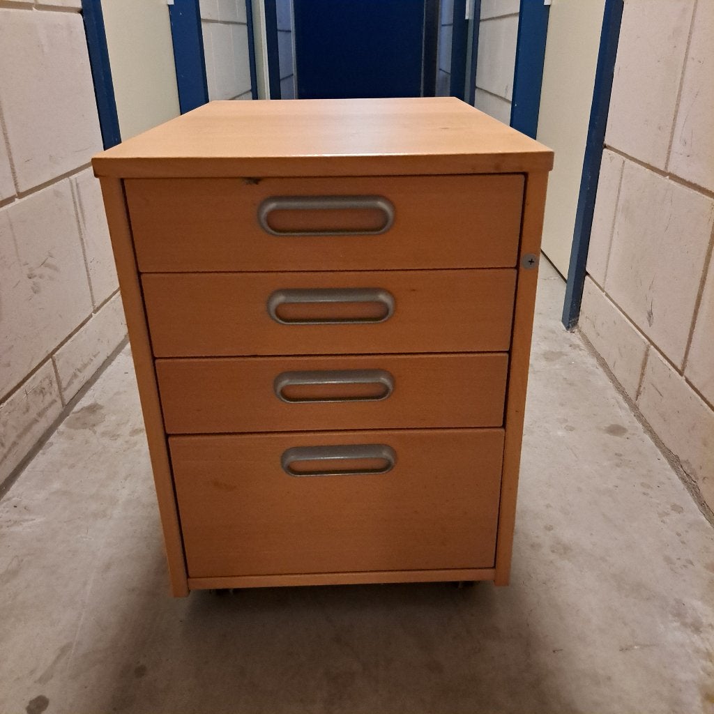 3 wit lederen stoelen en 1 ladeblok (Ikea), Huis en Inrichting, Ophalen, Drie, Wit, Leer