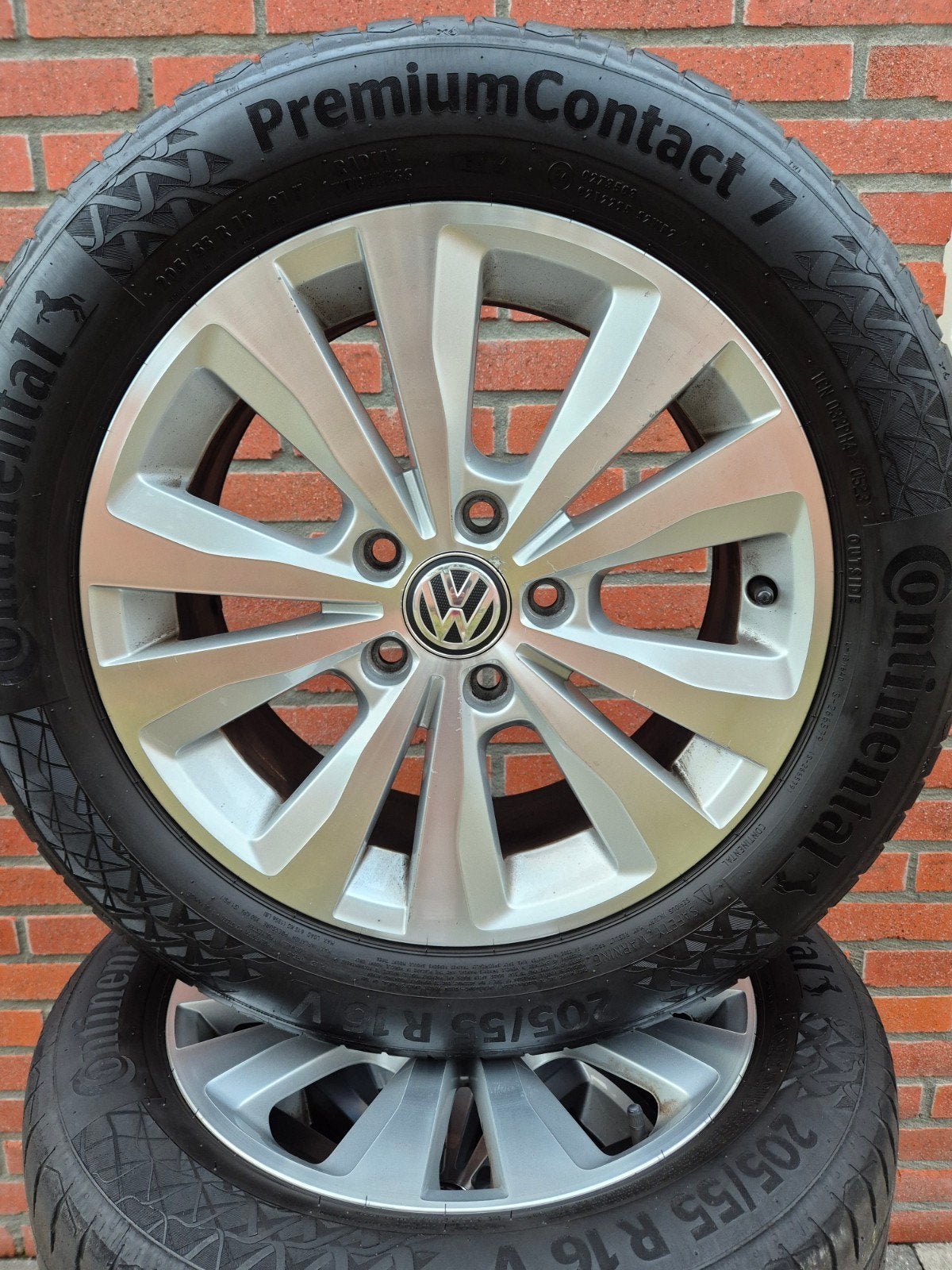 VW Golf 6/7 Lichtmetalen velgen met Continental banden, Auto-onderdelen, Banden en Velgen, Ophalen, Gebruikt, 16 inch, Banden en Velgen