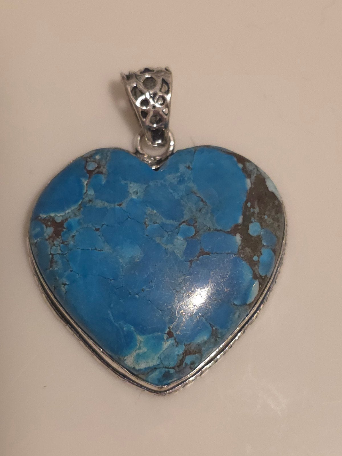 turquoise hart hanger, Blauw, Zwanensingel 239, Nieuw, Hart