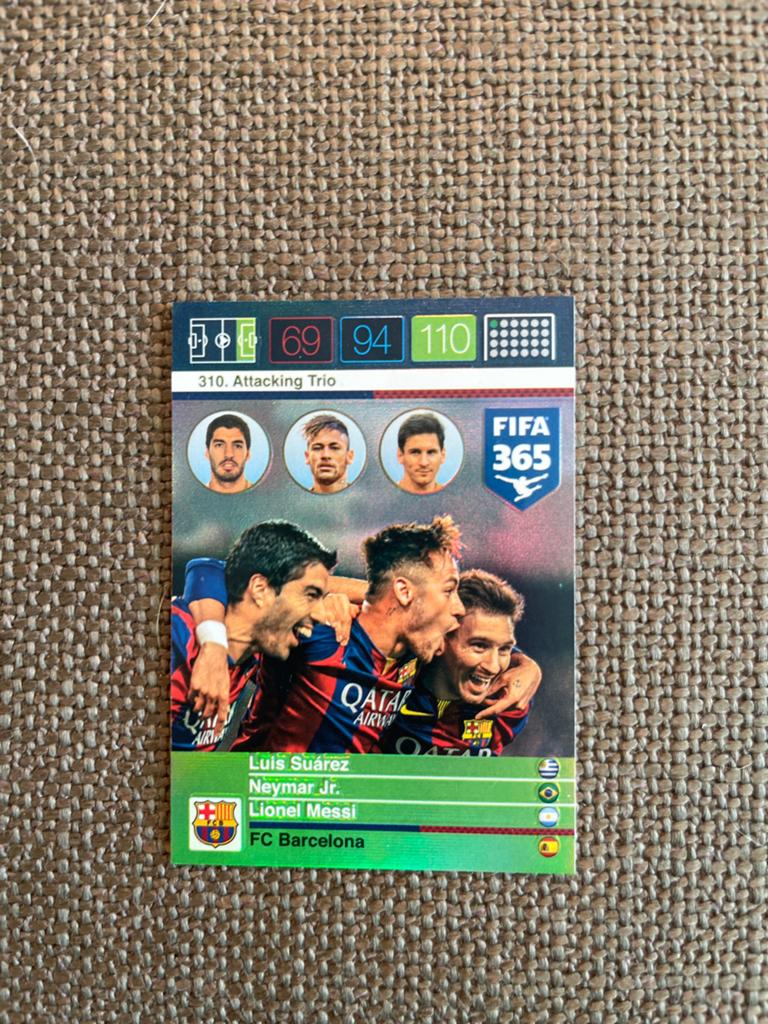 FIFA 365 Attacking Trio Kaart - Messi, Suárez, Neymar, Ophalen of Verzenden, Zo goed als nieuw, Buitenlandse clubs, Spelerskaart