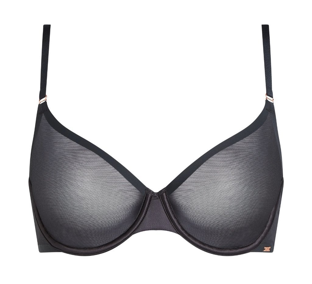 Hunkemoller zwart mesh bh beha Noir Collectie maat 80E, Hunkemöller, Ophalen of Verzenden, Zwart, BH