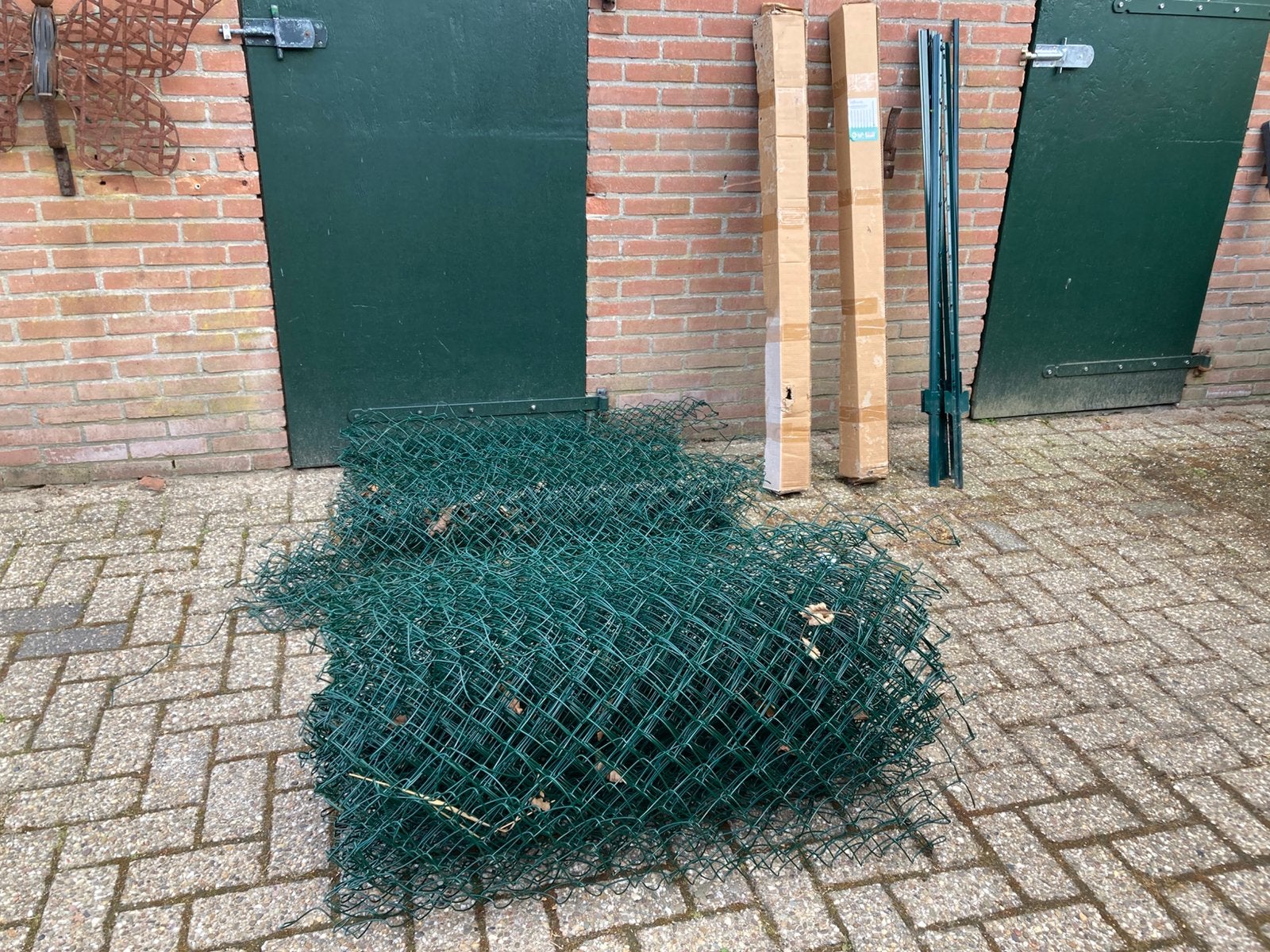 Geplastificeerd kippengaas, plus pennen, Ophalen, Zo goed als nieuw, Overige materialen, Gaashekwerk