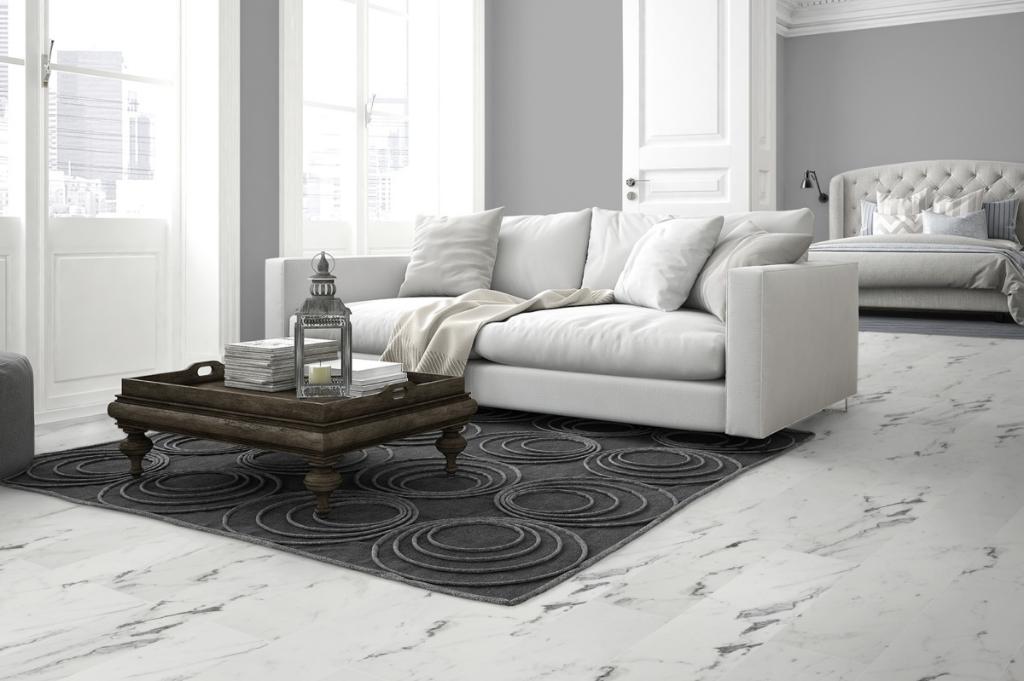 23m2 XXL Grote Pvc click Marmer wit 5mm dik = €275, Ophalen, XXL Pvc click Marmer wit, Wit, Nieuw