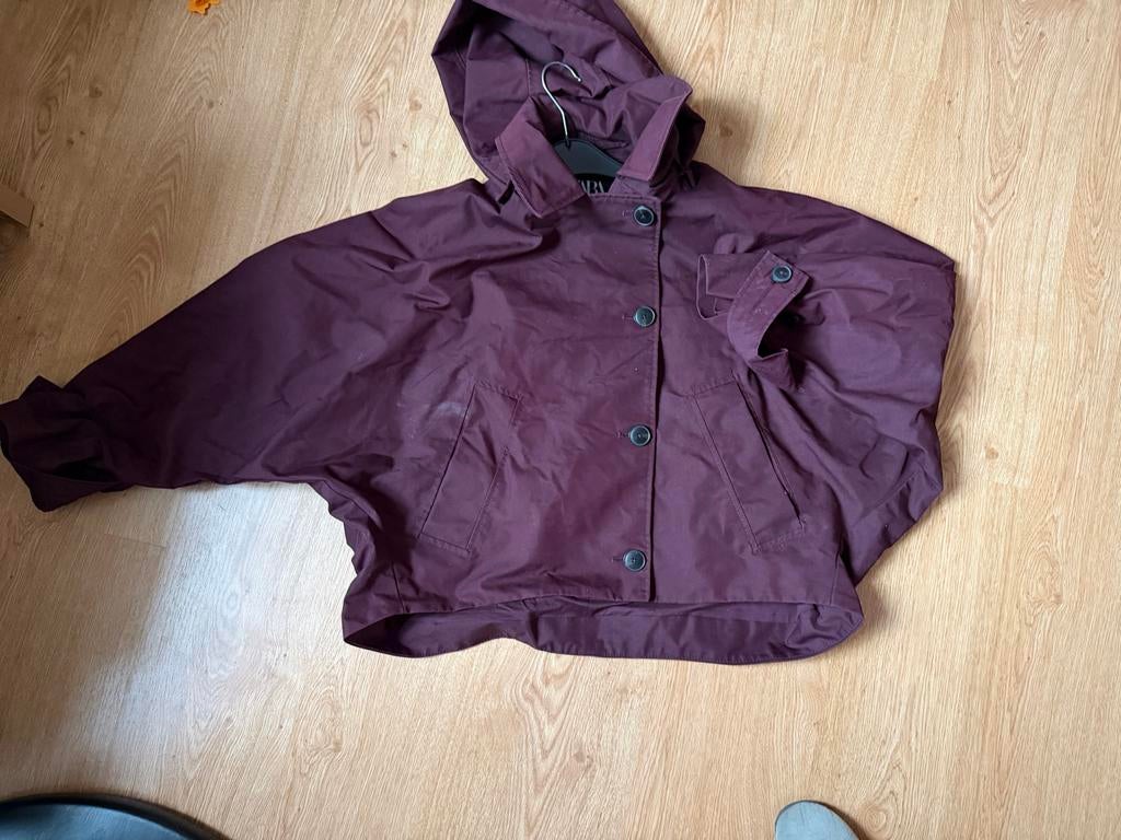 Zara dames jas - Maat M - Stijlvolle bordeauxrode jas, Ophalen of Verzenden, Zo goed als nieuw, Maat 38/40 (M), Paars