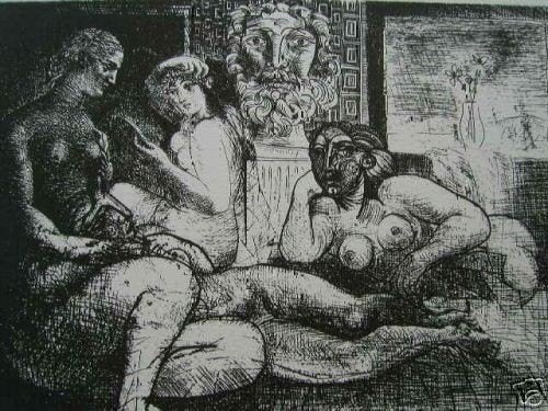 Picasso(1881) Lithografie " Suite Vollard Nr LXXXII " SPADEM, Antiek en Kunst, Kunst | Litho's en Zeefdrukken, Personages en Fantasiefiguren