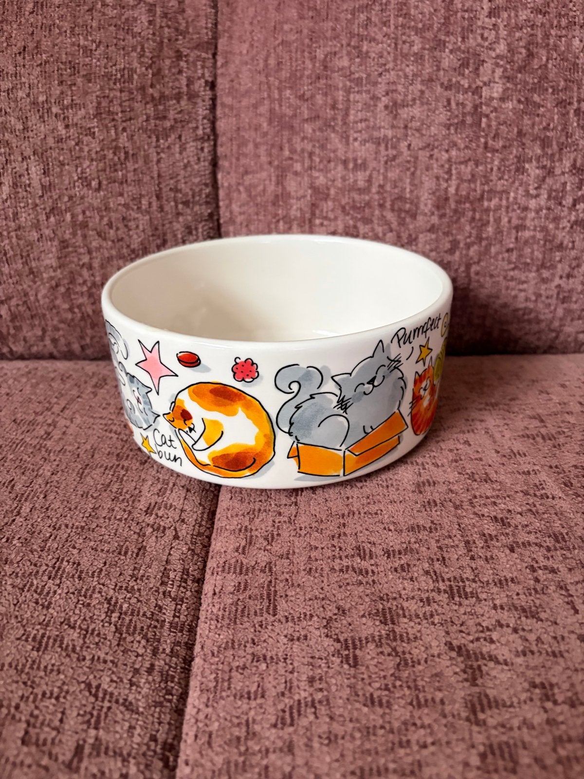 Blond Amsterdam voerbak cat love Ø 15,5 cm, Dieren en Toebehoren, Ophalen of Verzenden