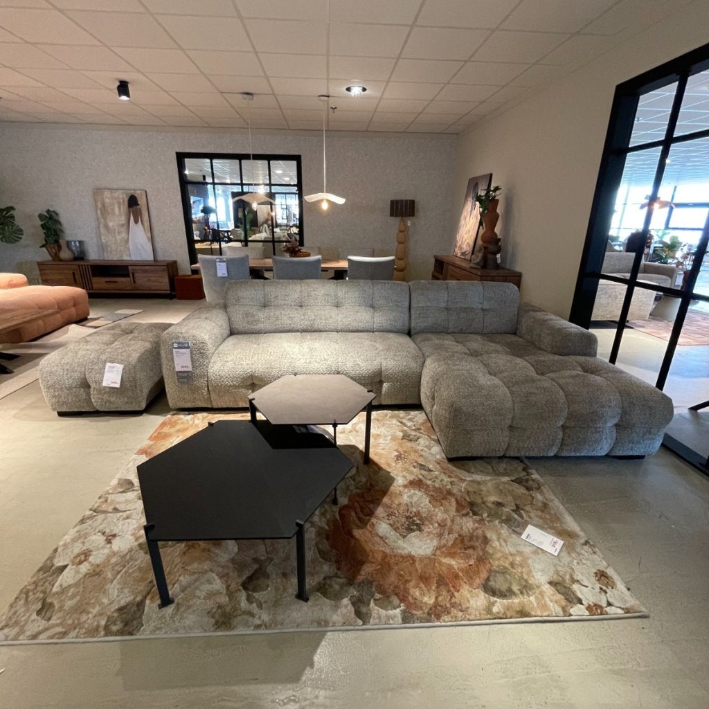 Hoekbank + Hocker Piastri - Stof Grijs - IN.HOUSE, Niet ingevuld, Niet ingevuld, Niet ingevuld