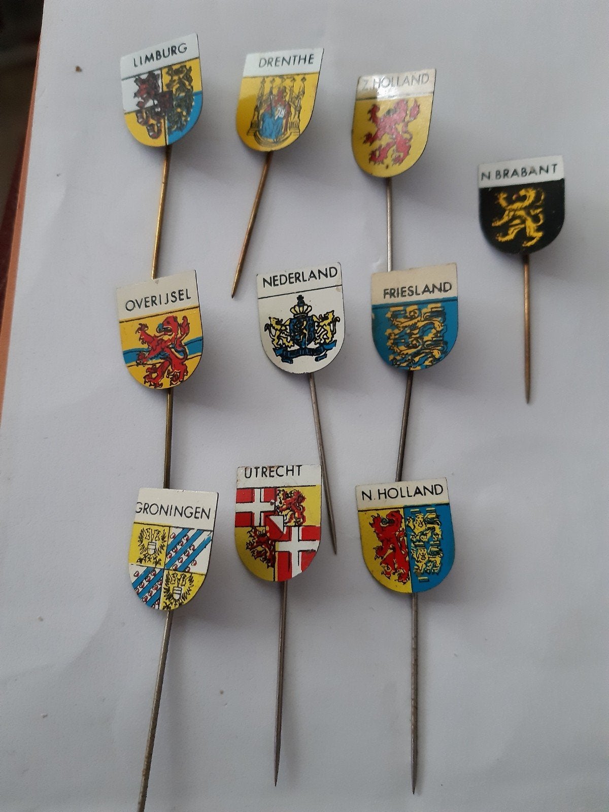 10 Speldjes van de provincies van Nederland, Ophalen of Verzenden, Zo goed als nieuw, Stad of Land, Speldje of Pin
