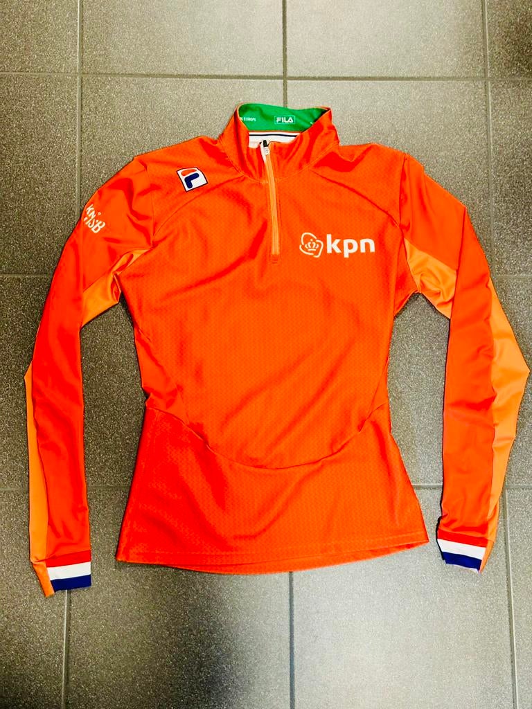 Sportkleding sportshirt sportpully pully hardloopshirt Fila, Maat 38/40 (M), Oranje, Ophalen of Verzenden, Zo goed als nieuw