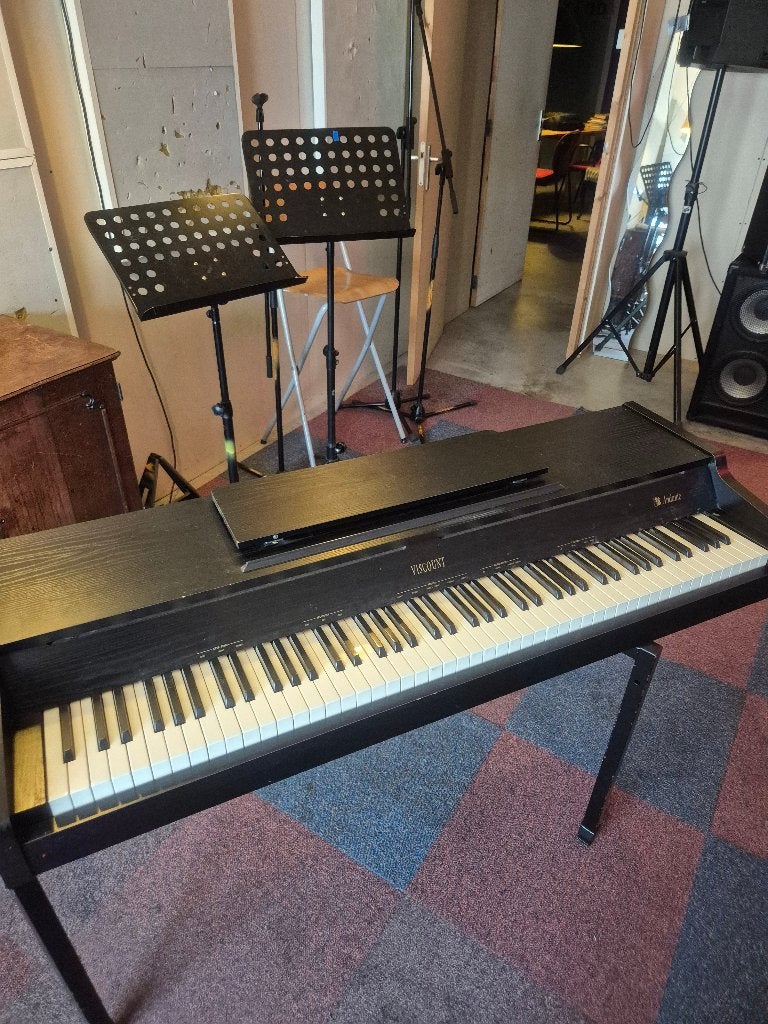 Viscount Digitaal Piano met onderstel en pedaal, Gebruikt, Zwart, Digitaal, Ophalen of Verzenden