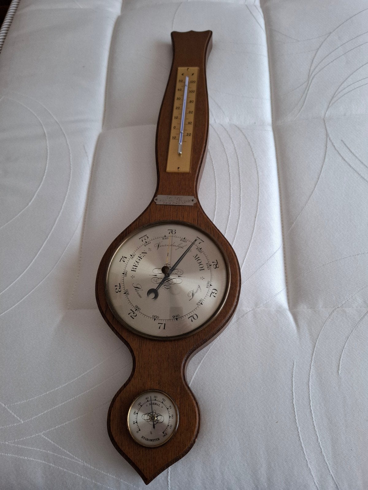 Vintage Barometer met Thermometer en Hygrometer - 59 cm, Ophalen