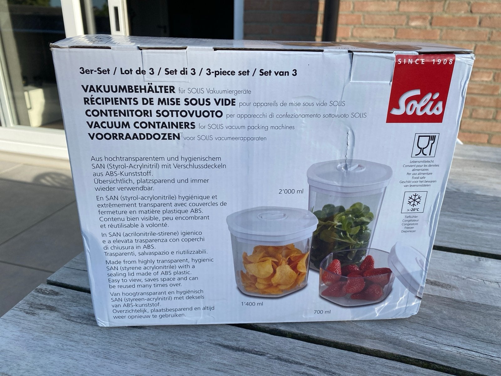 Solis Vacuüm Bewaardozen Set - 3 Stuks, Kunststof, Nieuw, Ophalen of Verzenden, Voorraadpot